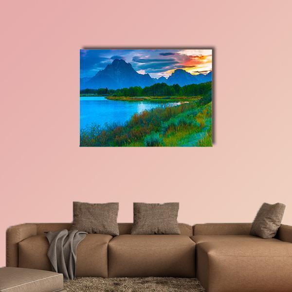Oxbow Bend Turnout Canvas Wall Art-1 Piece-Gallery Wrap-48" x 32"-Tiaracle