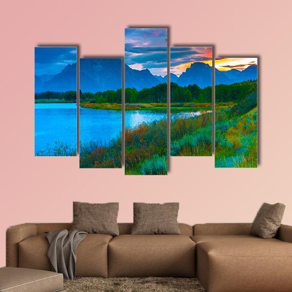 Oxbow Bend Turnout Canvas Wall Art-5 Pop-Gallery Wrap-47" x 32"-Tiaracle