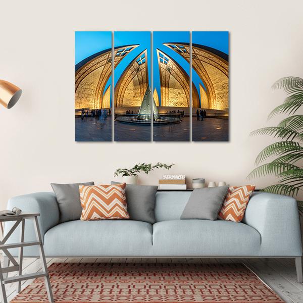 The Pakistan Monument Canvas Wall Art-4 Horizontal-Gallery Wrap-34" x 24"-Tiaracle