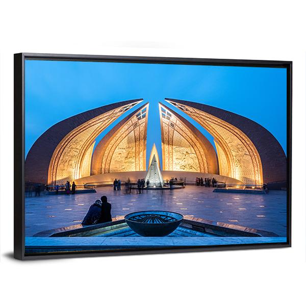 The Pakistan Monument In Islamabad Canvas Wall Art-3 Horizontal-Gallery Wrap-25" x 16"-Tiaracle