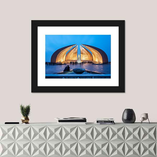 The Pakistan Monument In Islamabad Canvas Wall Art-3 Horizontal-Gallery Wrap-25" x 16"-Tiaracle