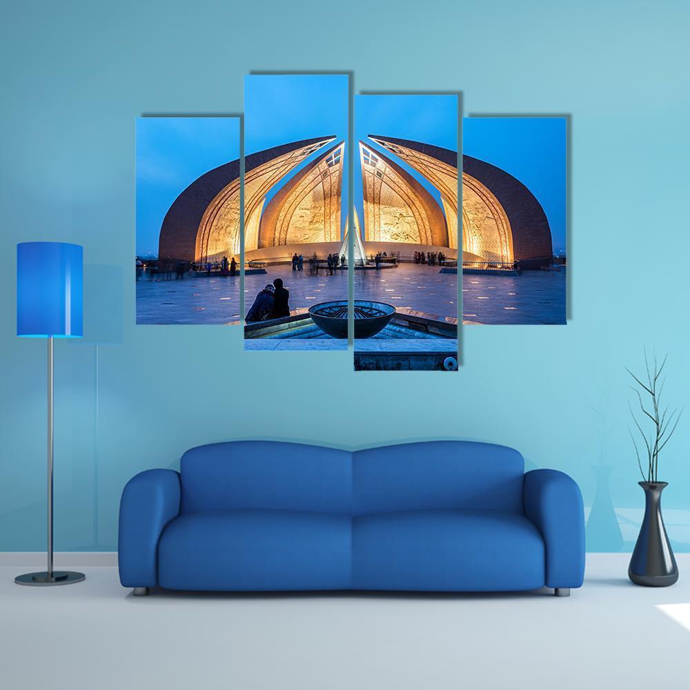 The Pakistan Monument In Islamabad Canvas Wall Art-4 Pop-Gallery Wrap-50" x 32"-Tiaracle