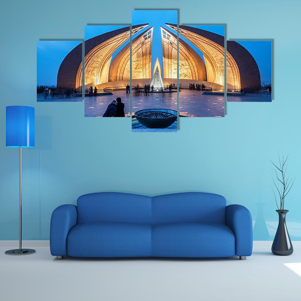 The Pakistan Monument In Islamabad Canvas Wall Art-3 Horizontal-Gallery Wrap-37" x 24"-Tiaracle