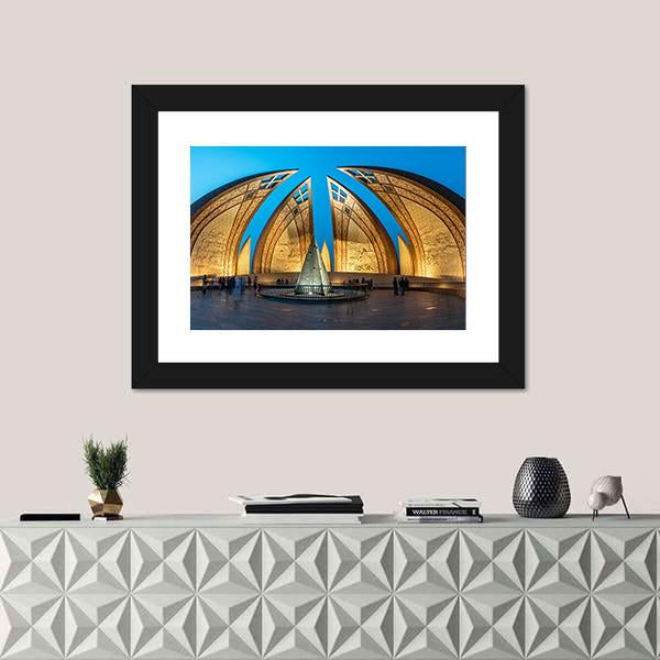 The Pakistan Monument Panoramic Canvas Wall Art-1 Piece-36" x 12"-Tiaracle