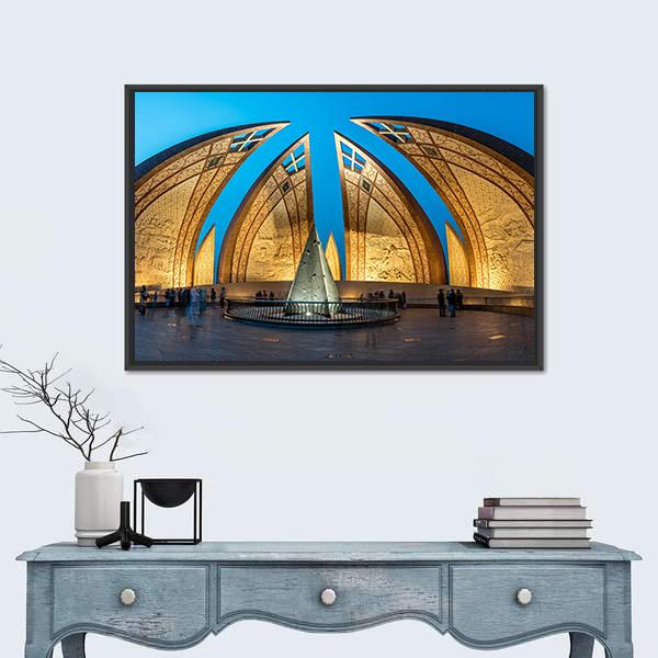 The Pakistan Monument Panoramic Canvas Wall Art-1 Piece-36" x 12"-Tiaracle