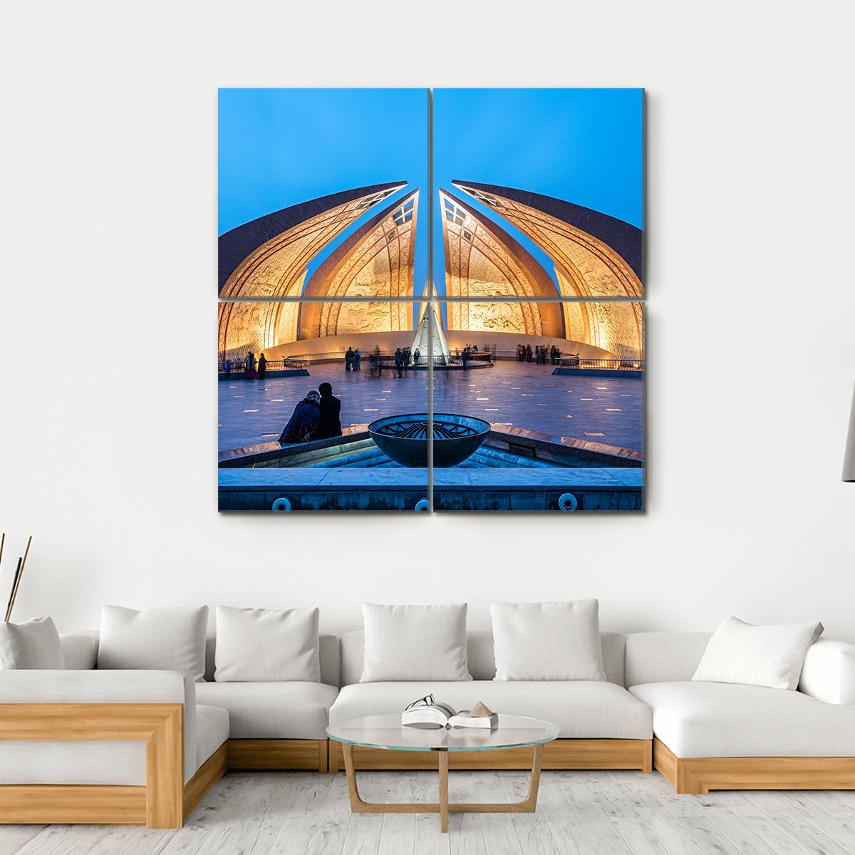 The Pakistan Monument In Islamabad Canvas Wall Art-4 Square-Gallery Wrap-17" x 17"-Tiaracle