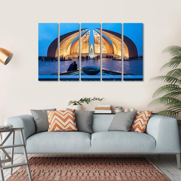 The Pakistan Monument In Islamabad Canvas Wall Art-5 Horizontal-Gallery Wrap-22" x 12"-Tiaracle