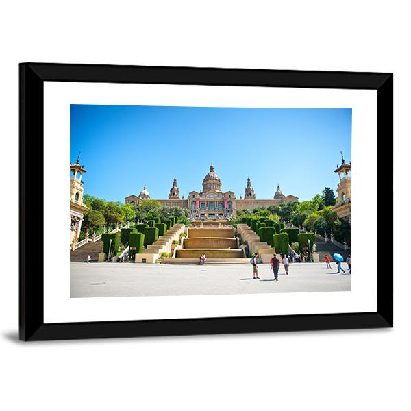 The Palau Nacional Panoramic Canvas Wall Art-1 Piece-36" x 12"-Tiaracle
