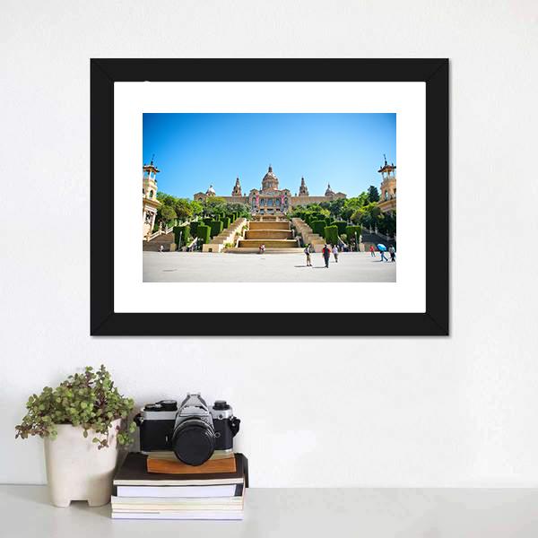 The Palau Nacional Panoramic Canvas Wall Art-1 Piece-36" x 12"-Tiaracle