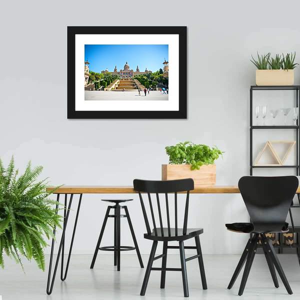 The Palau Nacional Panoramic Canvas Wall Art-1 Piece-36" x 12"-Tiaracle