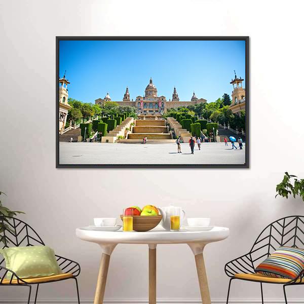 The Palau Nacional Panoramic Canvas Wall Art-1 Piece-36" x 12"-Tiaracle