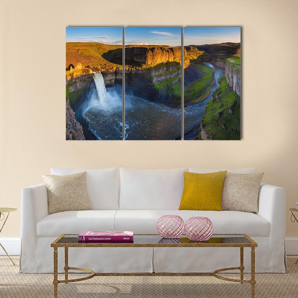 The Palouse Falls Washington Canvas Wall Art-3 Horizontal-Gallery Wrap-37" x 24"-Tiaracle