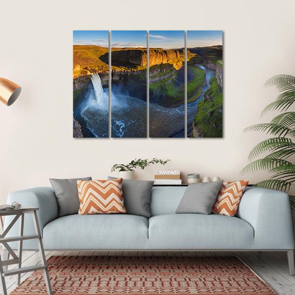 The Palouse Falls Washington Canvas Wall Art-4 Horizontal-Gallery Wrap-34" x 24"-Tiaracle