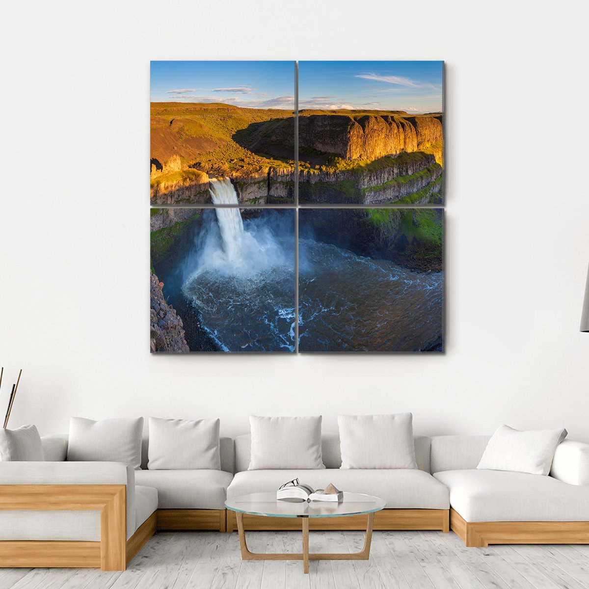 The Palouse Falls Washington Canvas Wall Art-4 Square-Gallery Wrap-17" x 17"-Tiaracle
