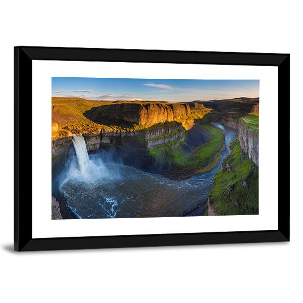 The Palouse Falls Washington Panoramic Canvas Wall Art-1 Piece-36" x 12"-Tiaracle