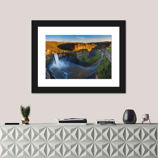 The Palouse Falls Washington Panoramic Canvas Wall Art-1 Piece-36" x 12"-Tiaracle
