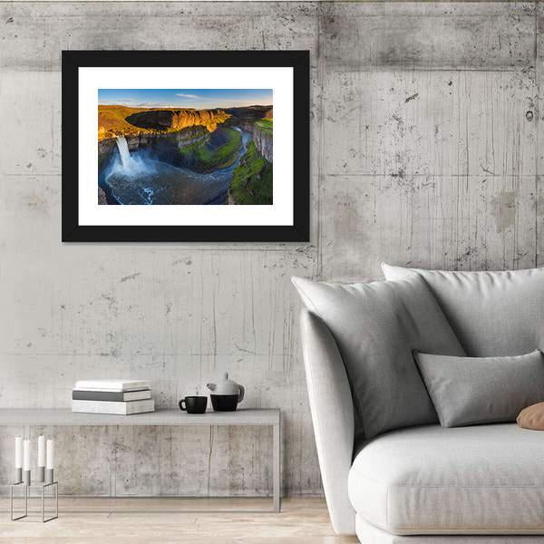 The Palouse Falls Washington Panoramic Canvas Wall Art-1 Piece-36" x 12"-Tiaracle