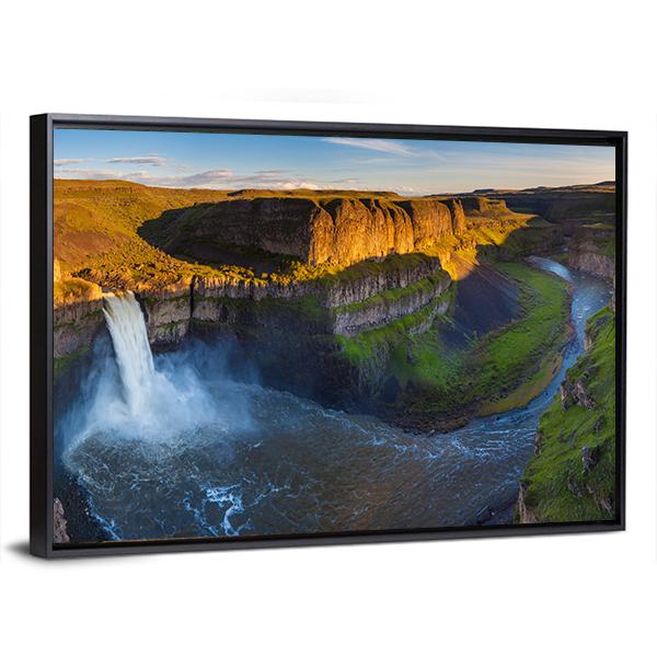 The Palouse Falls Washington Panoramic Canvas Wall Art-1 Piece-36" x 12"-Tiaracle
