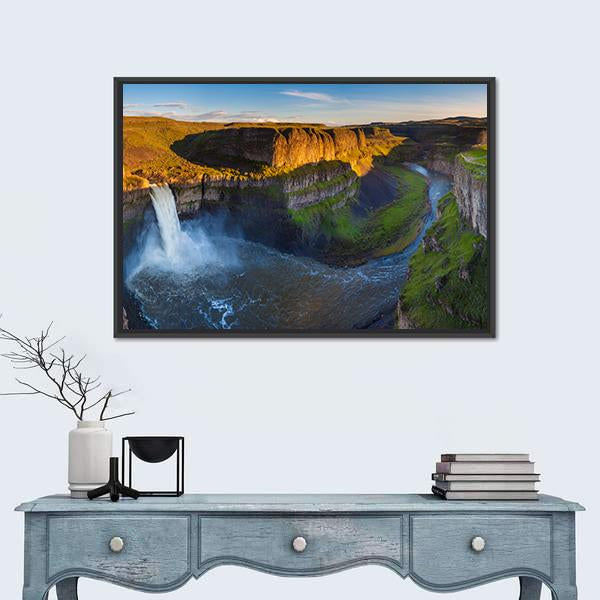 The Palouse Falls Washington Panoramic Canvas Wall Art-1 Piece-36" x 12"-Tiaracle