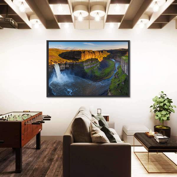 The Palouse Falls Washington Panoramic Canvas Wall Art-1 Piece-36" x 12"-Tiaracle