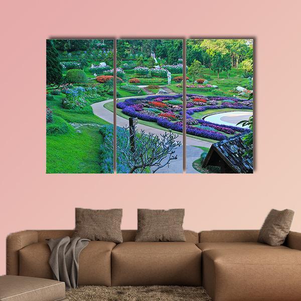 Park In North Of Thailand Canvas Wall Art-3 Horizontal-Gallery Wrap-37" x 24"-Tiaracle
