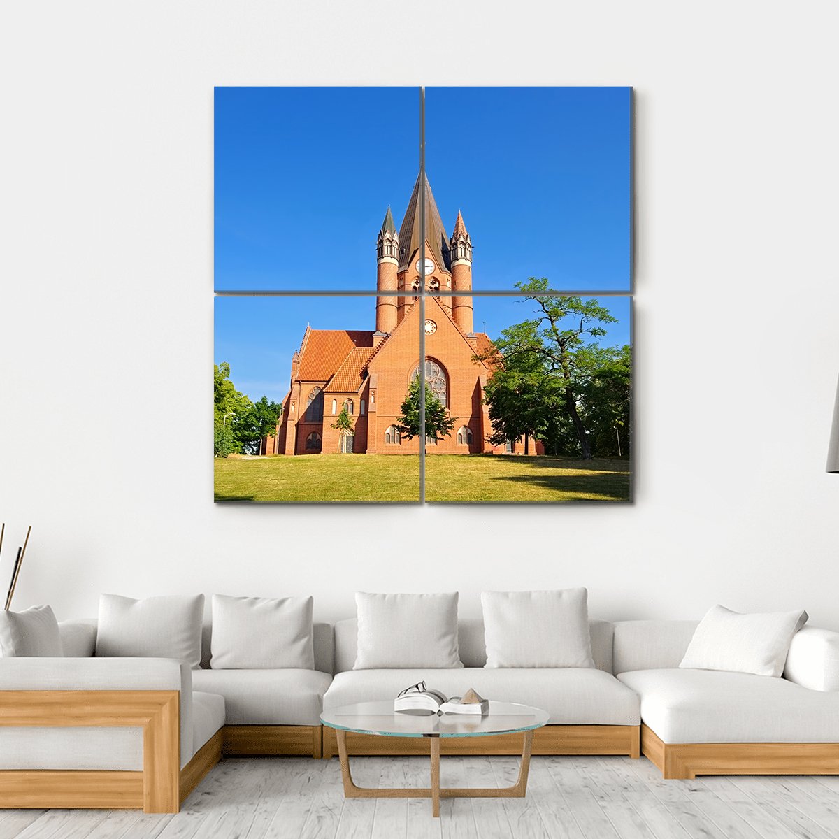 The Paulus Church Germany Canvas Wall Art-4 Square-Gallery Wrap-17" x 17"-Tiaracle