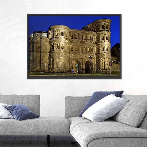 The Porta Nigra Canvas Wall Art-1 Piece-Floating Frame-24" x 16"-Tiaracle