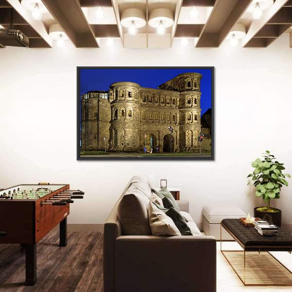 The Porta Nigra Canvas Wall Art-3 Horizontal-Gallery Wrap-25" x 16"-Tiaracle