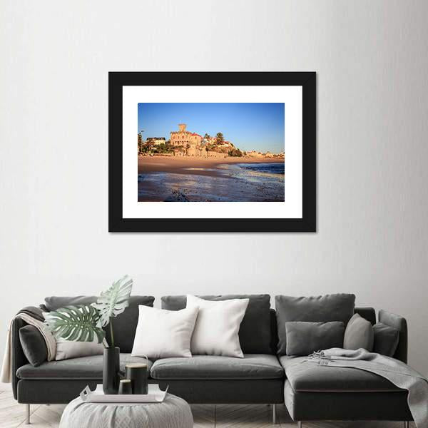 The Praia Do Tamariz Beach Canvas Wall Art-1 Piece-Framed Print-20" x 16"-Tiaracle