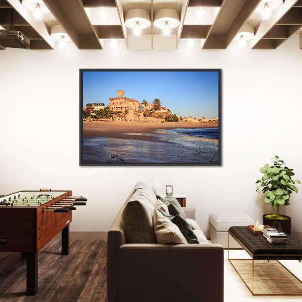 The Praia Do Tamariz Beach Canvas Wall Art-3 Horizontal-Gallery Wrap-25" x 16"-Tiaracle
