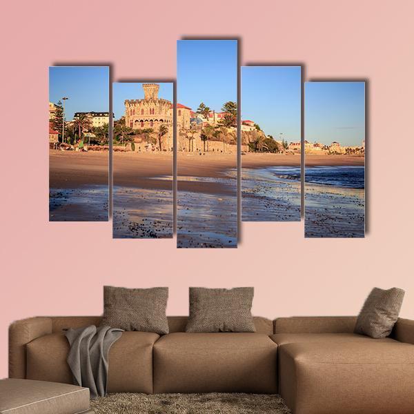 The Praia Do Tamariz Beach Canvas Wall Art-5 Pop-Gallery Wrap-47" x 32"-Tiaracle