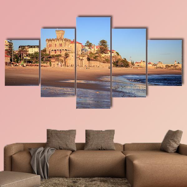 The Praia Do Tamariz Beach Canvas Wall Art-5 Star-Gallery Wrap-62" x 32"-Tiaracle