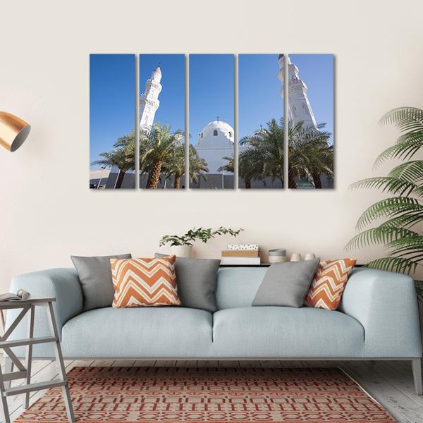 Quba Mosque Medinah Canvas Wall Art-5 Horizontal-Gallery Wrap-22" x 12"-Tiaracle
