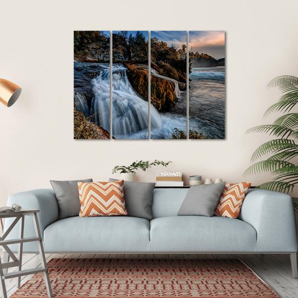 The Rhine Falls Canvas Wall Art-4 Horizontal-Gallery Wrap-34" x 24"-Tiaracle