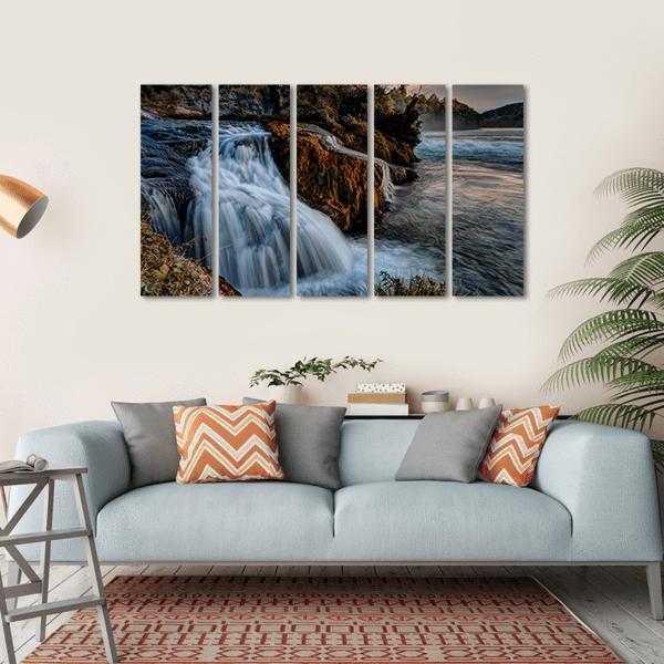 The Rhine Falls Canvas Wall Art-5 Horizontal-Gallery Wrap-22" x 12"-Tiaracle