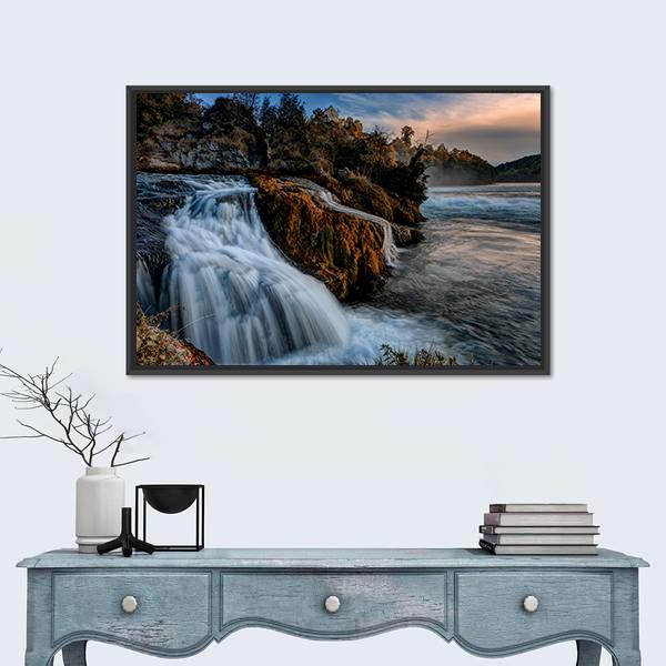 The Rhine Falls Canvas Wall Art-3 Horizontal-Gallery Wrap-25" x 16"-Tiaracle