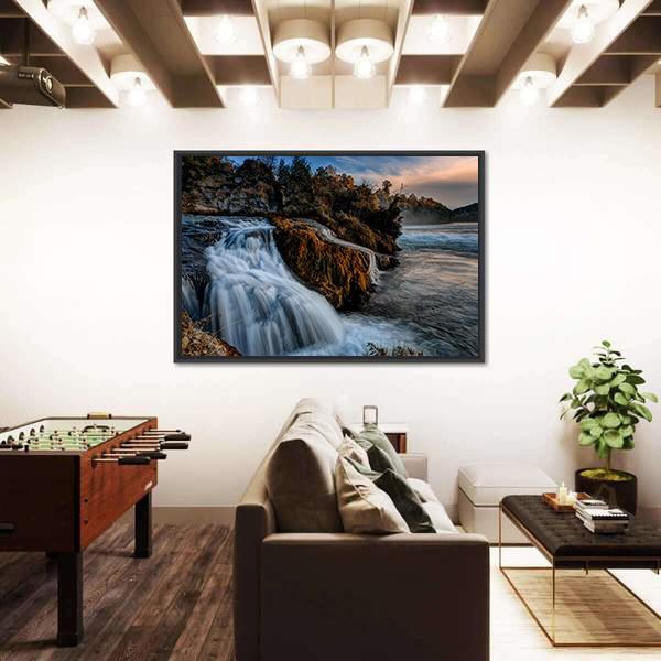 The Rhine Falls Canvas Wall Art-5 Horizontal-Gallery Wrap-22" x 12"-Tiaracle