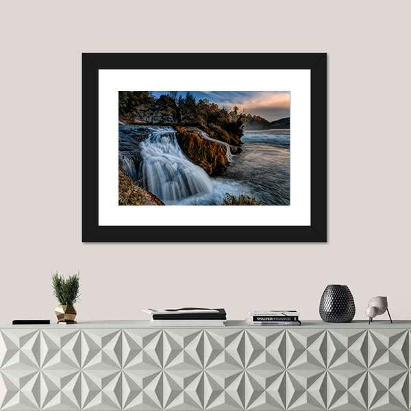 The Rhine Falls Canvas Wall Art-5 Horizontal-Gallery Wrap-22" x 12"-Tiaracle