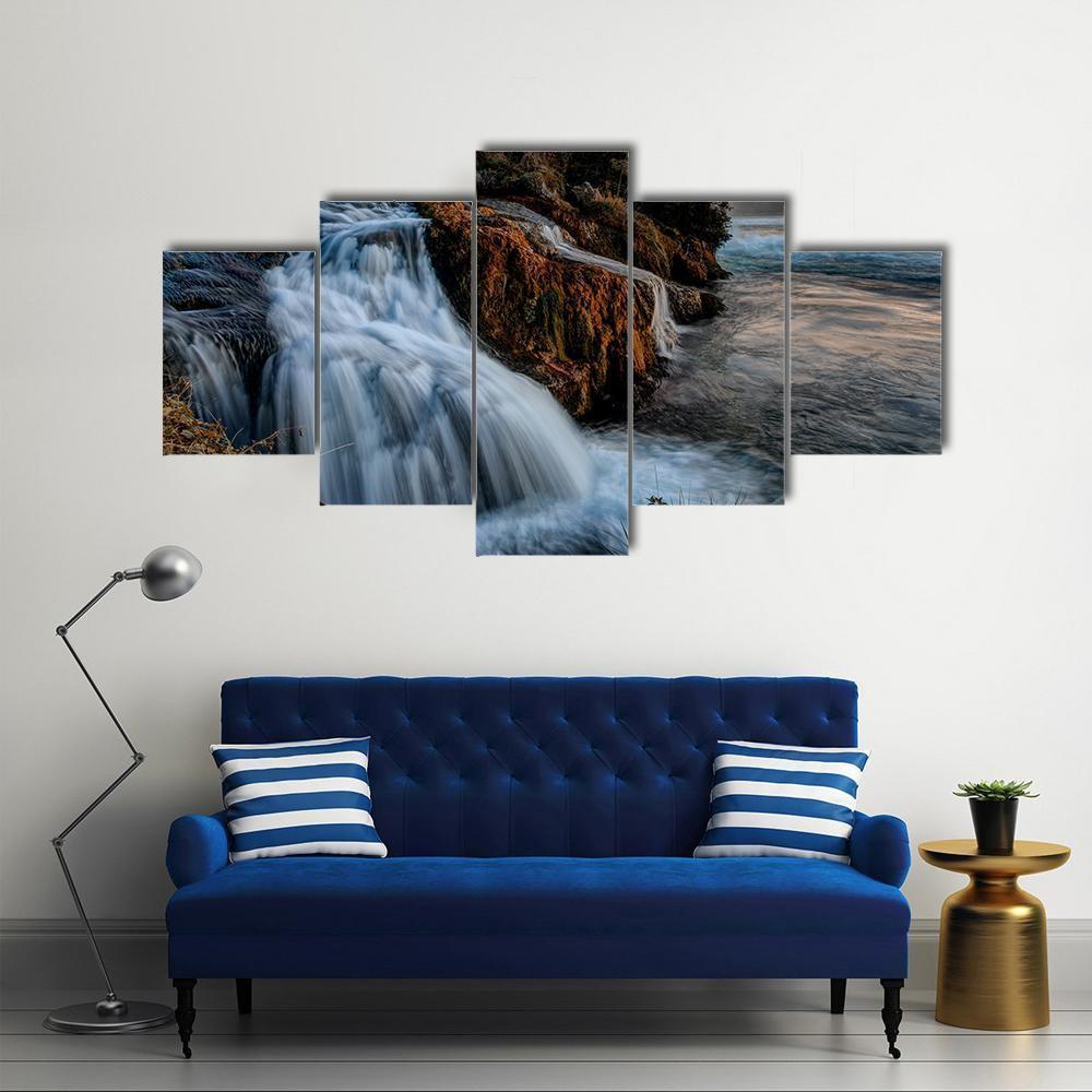 The Rhine Falls Canvas Wall Art-5 Star-Gallery Wrap-62" x 32"-Tiaracle