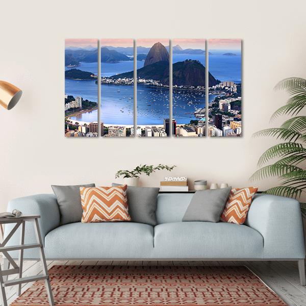 The Rio De Janeiro Brazil Landscape Canvas Wall Art-5 Horizontal-Gallery Wrap-22" x 12"-Tiaracle
