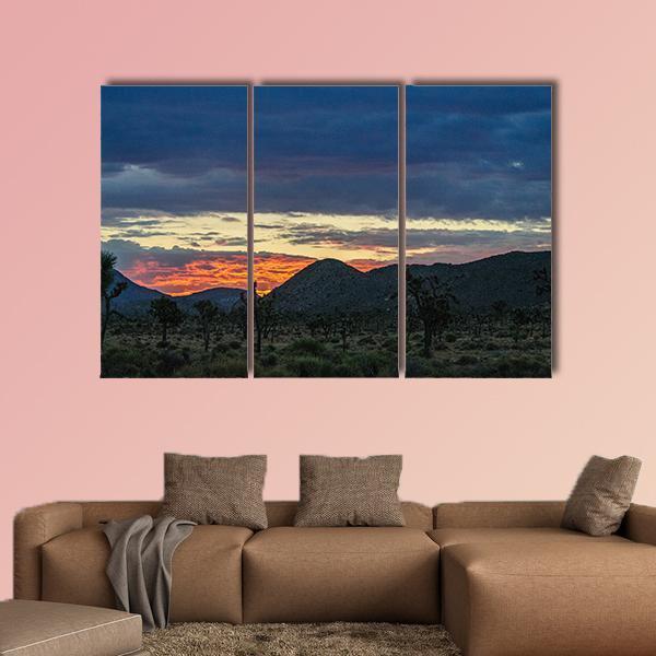 Rising Sun In California Canvas Wall Art-3 Horizontal-Gallery Wrap-37" x 24"-Tiaracle