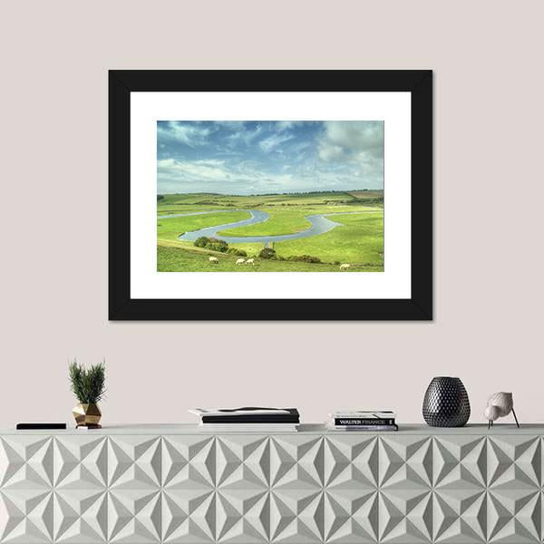 River Cuckmere UK Canvas Wall Art-3 Horizontal-Gallery Wrap-25" x 16"-Tiaracle