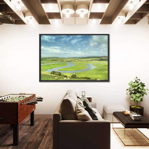 River Cuckmere UK Canvas Wall Art-3 Horizontal-Gallery Wrap-25" x 16"-Tiaracle