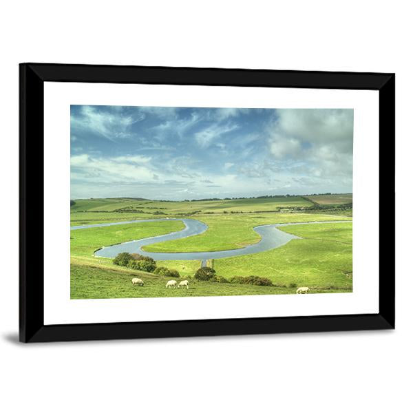 River Cuckmere UK Canvas Wall Art-3 Horizontal-Gallery Wrap-25" x 16"-Tiaracle