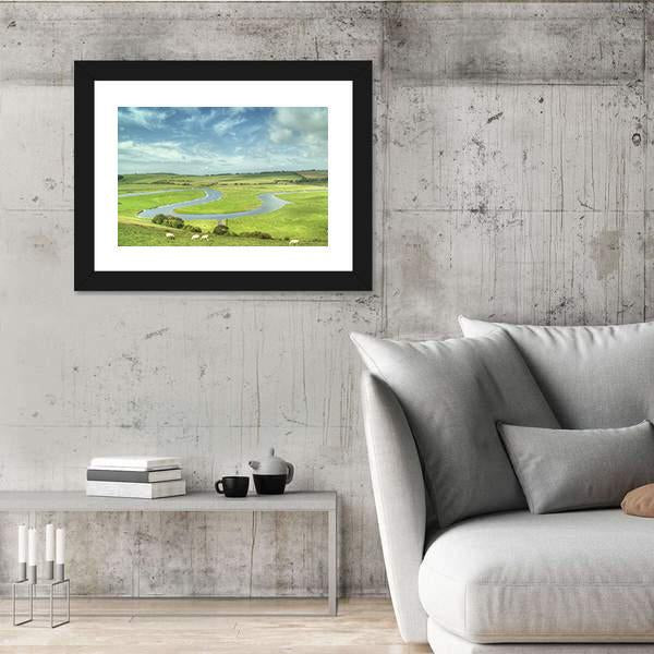 River Cuckmere UK Canvas Wall Art-3 Horizontal-Gallery Wrap-25" x 16"-Tiaracle
