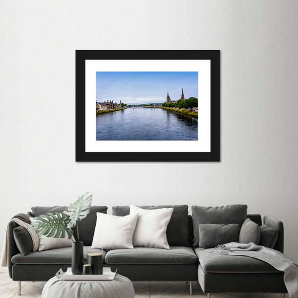 The River Ness Canvas Wall Art-1 Piece-Framed Print-20" x 16"-Tiaracle