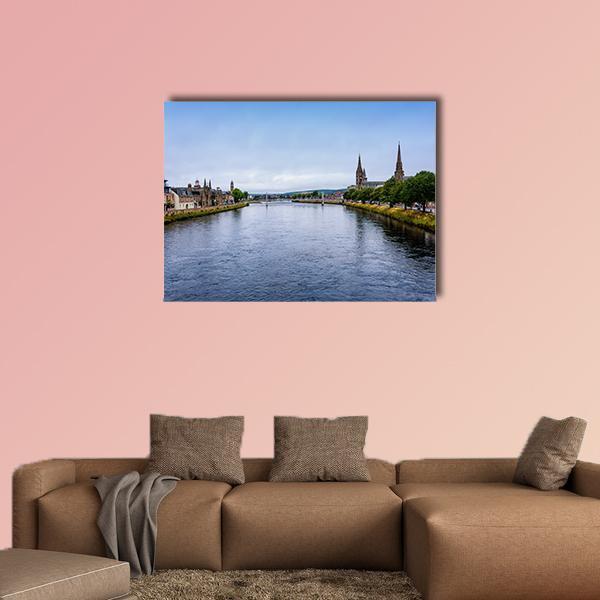 The River Ness Canvas Wall Art-1 Piece-Gallery Wrap-48" x 32"-Tiaracle