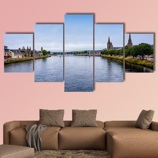 The River Ness Canvas Wall Art-5 Star-Gallery Wrap-62" x 32"-Tiaracle