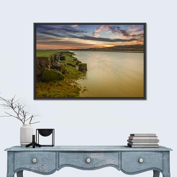 The River Ogmore Canvas Wall Art-3 Horizontal-Gallery Wrap-25" x 16"-Tiaracle