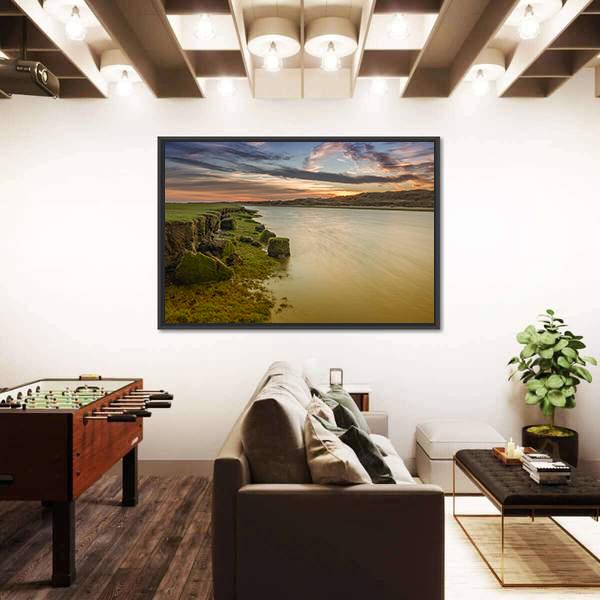 The River Ogmore Canvas Wall Art-3 Horizontal-Gallery Wrap-25" x 16"-Tiaracle